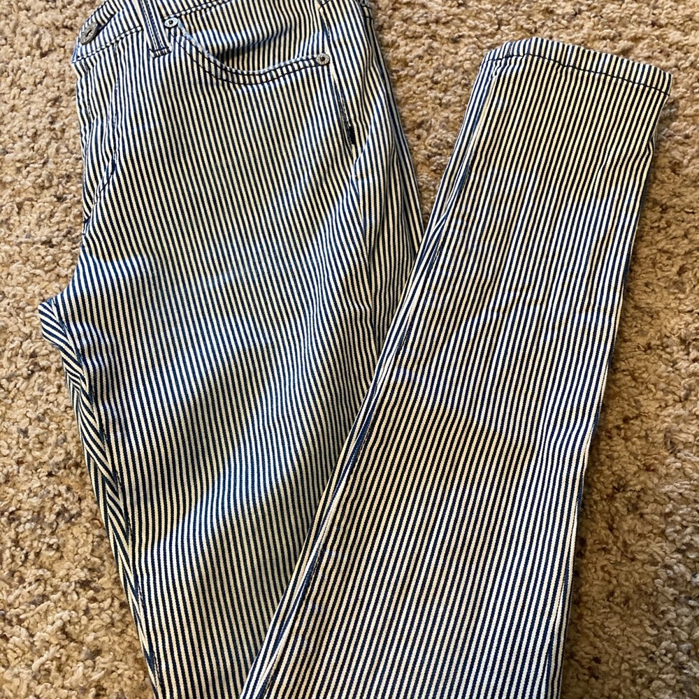 Pinstripe Skinny Jeans